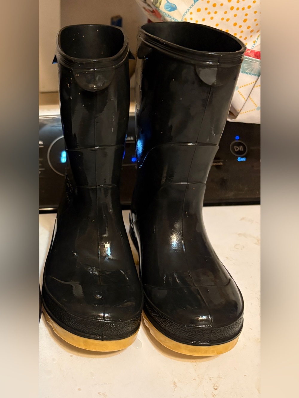 Kids Black Rain Boots